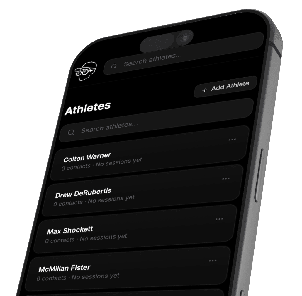 Athletes roster screen in Squints